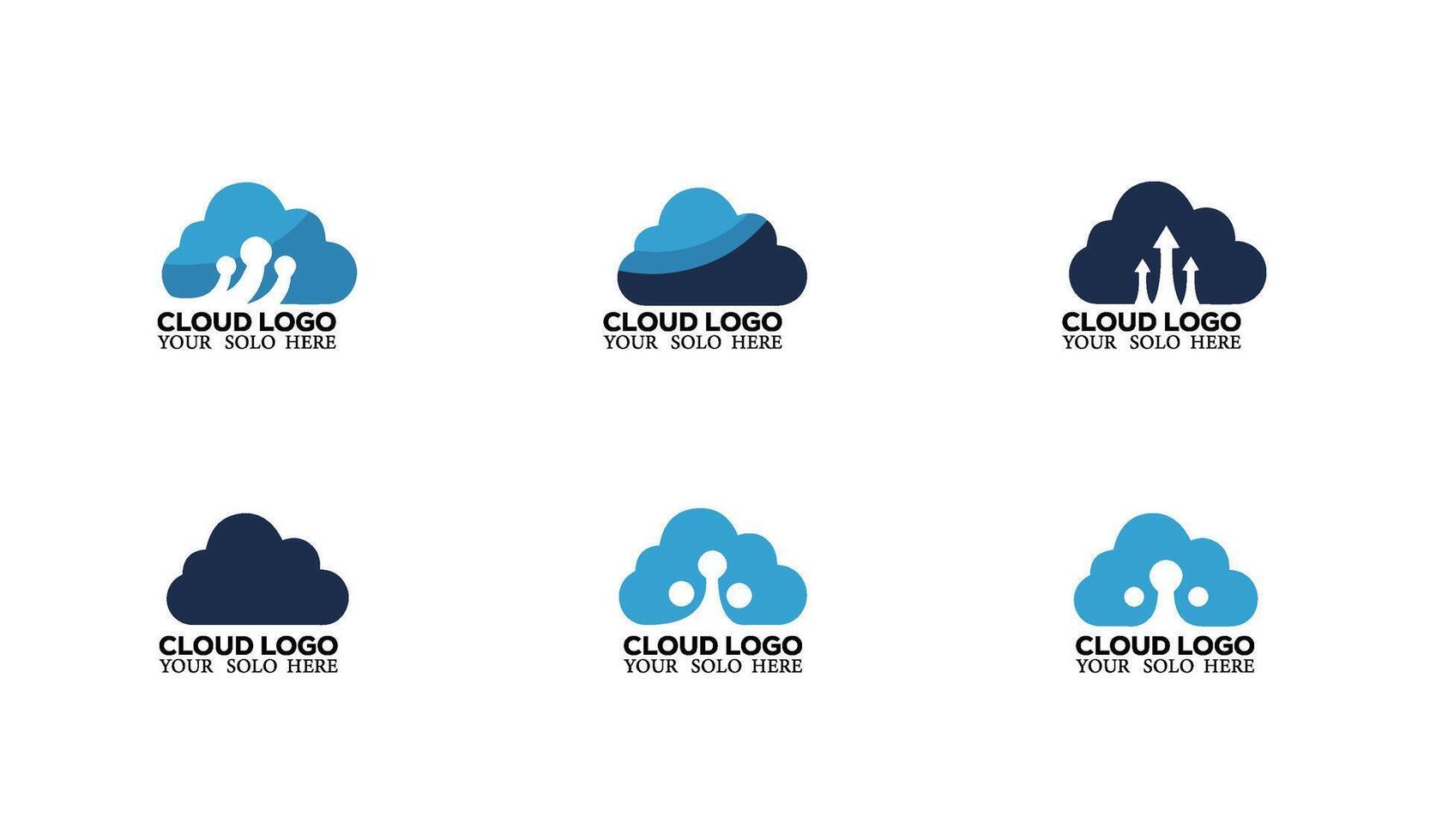 Editable Abstract Weather Cloud Logo Symbol Set Icon for UI Elements vector