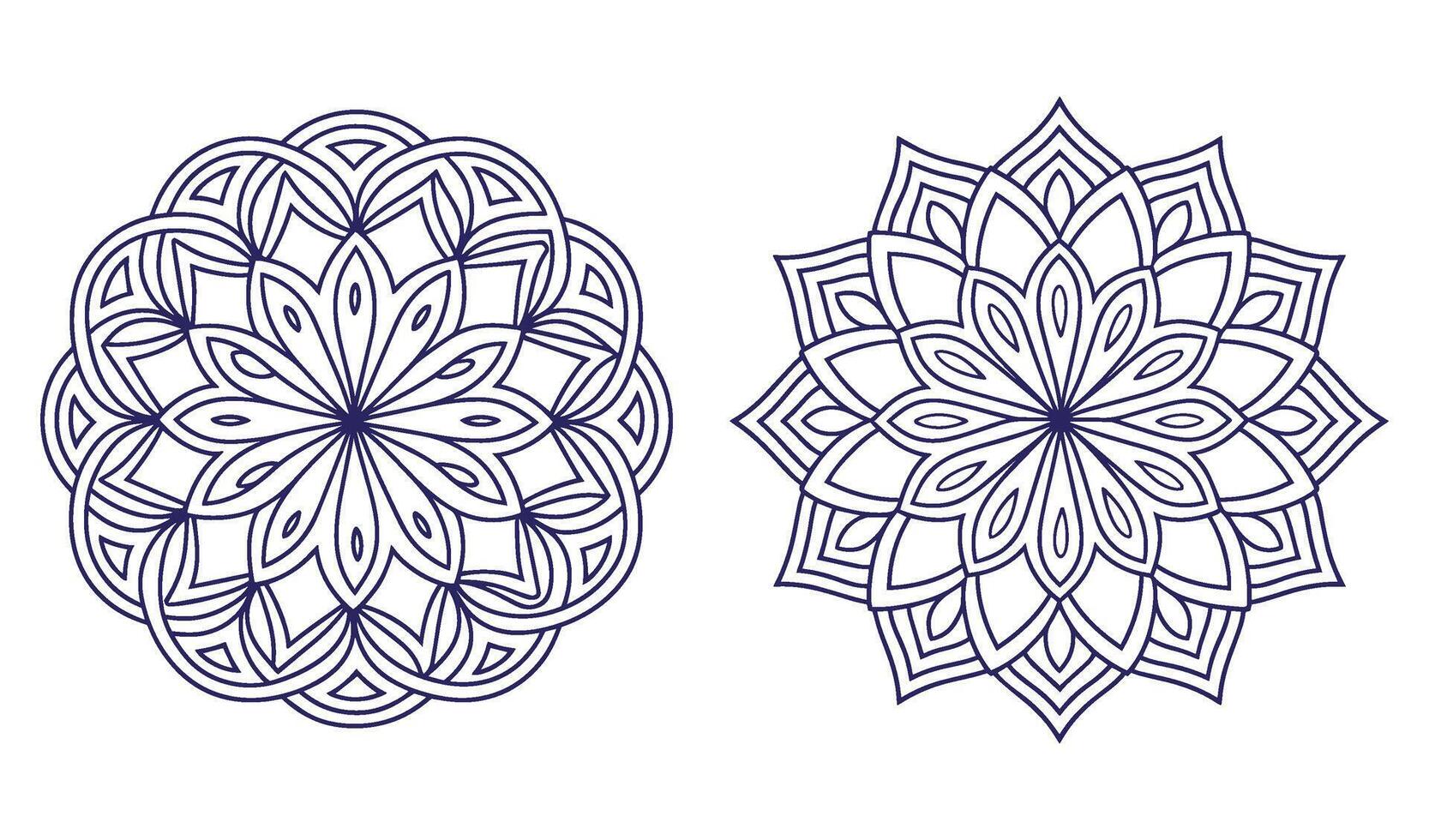Minimalist Round Floral Motifs for Tranquil and Artistic Layouts vector