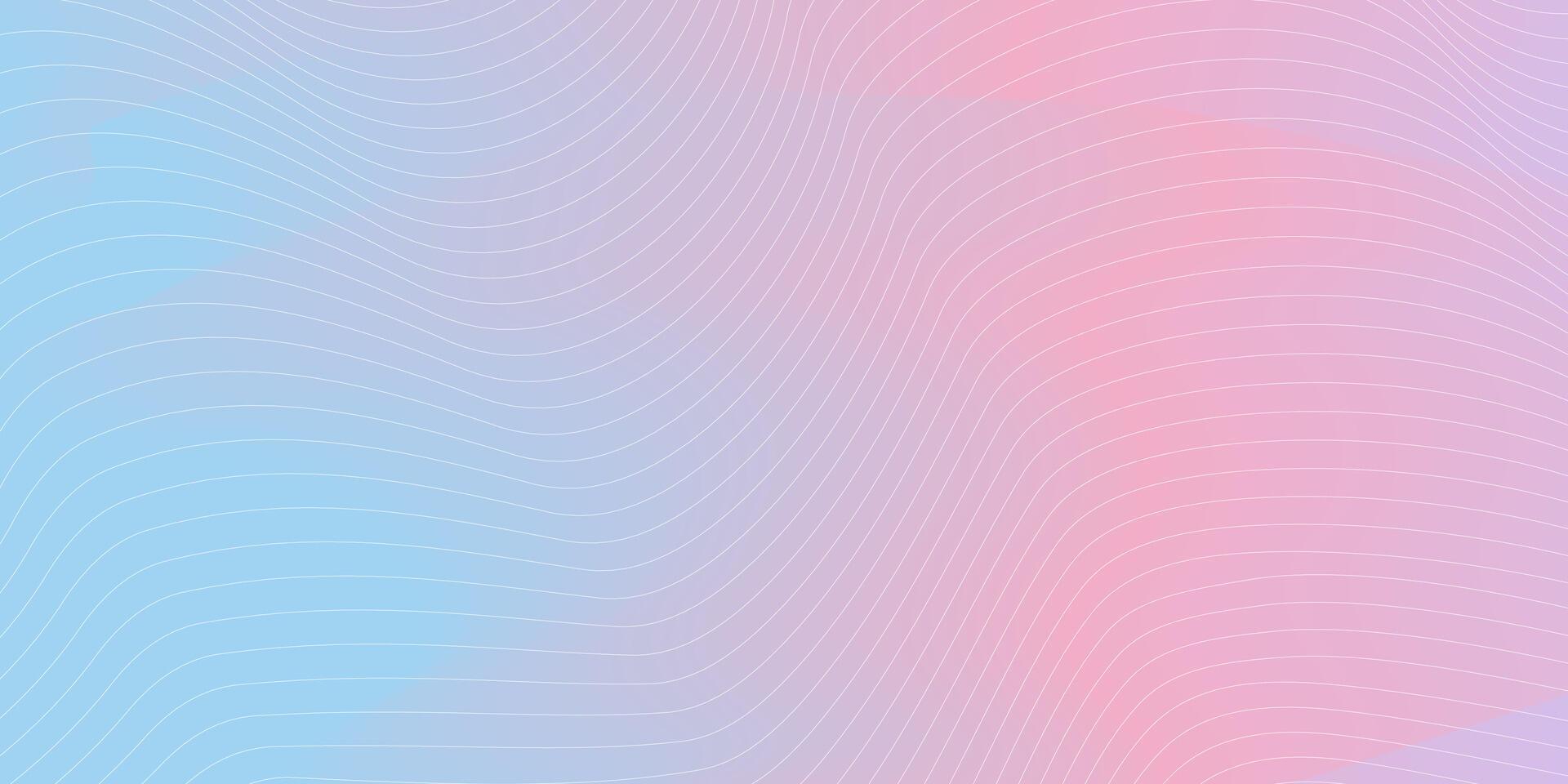 Abstract gradient pastel color with white wavy lines background vector
