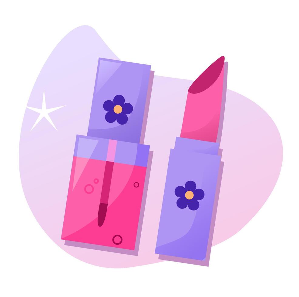 Liptint or lipstick makeup vector