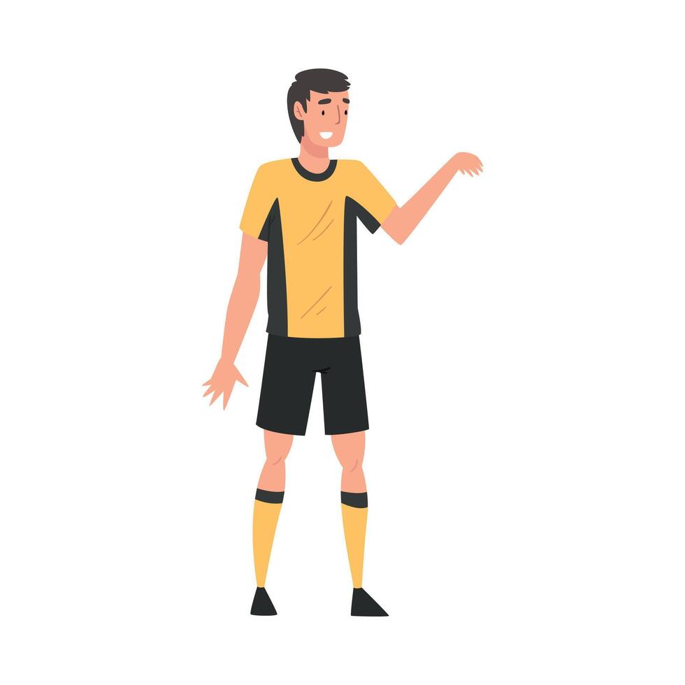 Soccer Player in Sports Uniform, Male Athlete Character Illustration vector