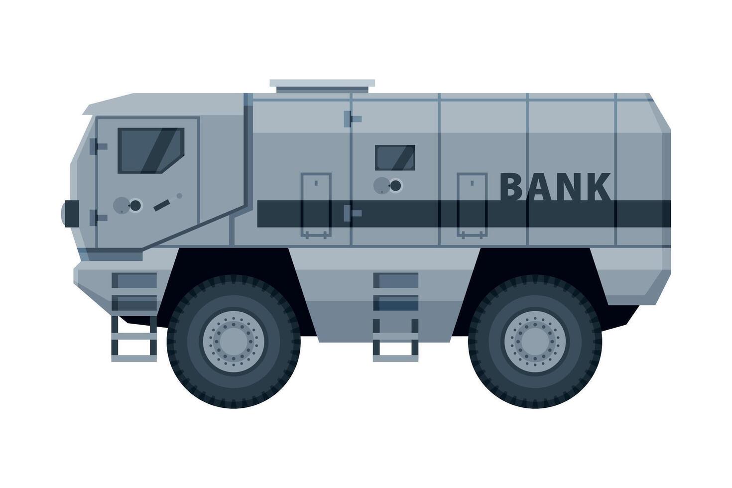 Armored Cash Bank Truck, Banking, Currency and Valuables Transportation, Security Finance Service Illustration vector