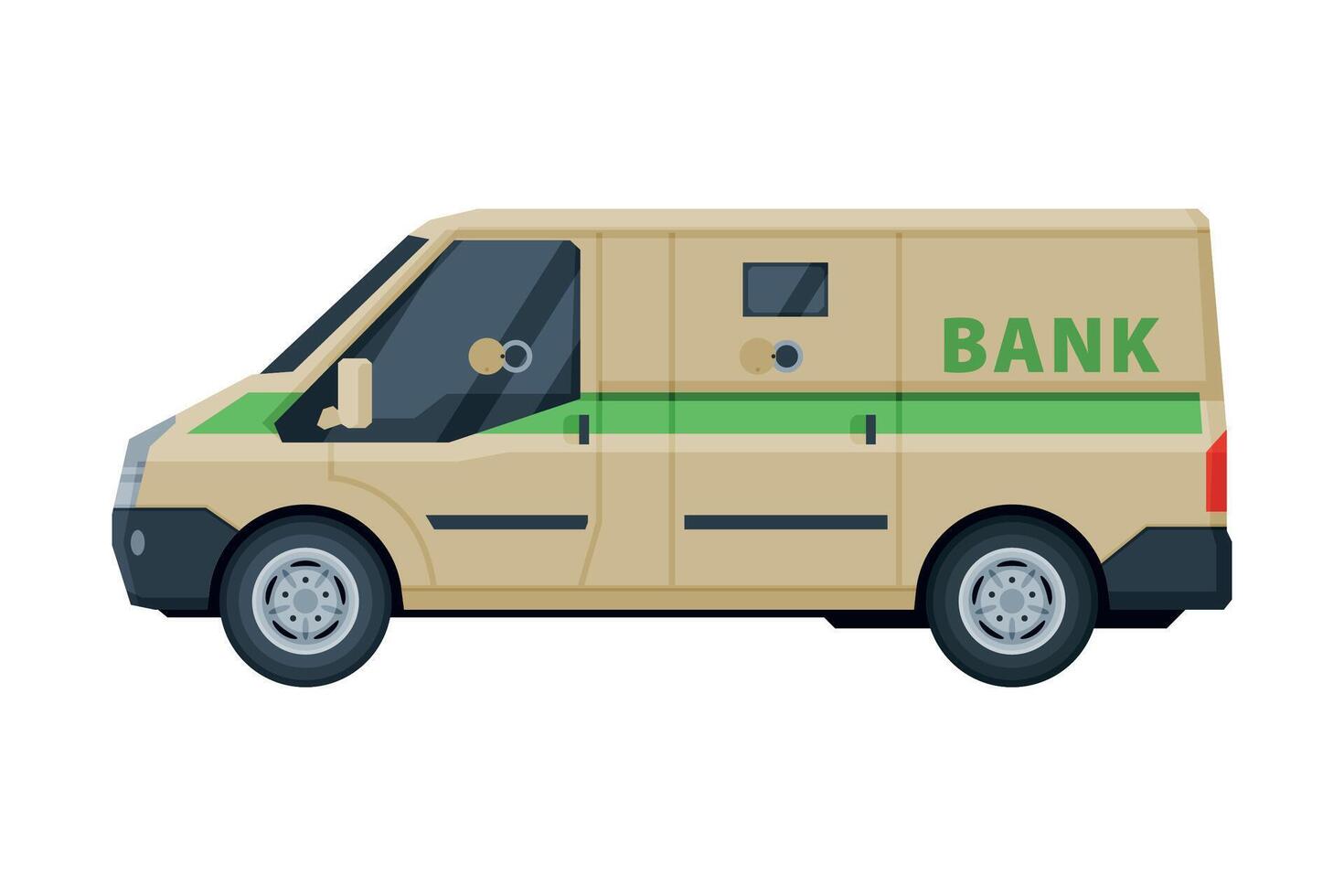 Armored Bank Van Car, Banking, Currency and Valuables Transportation, Security Finance Service Illustration vector