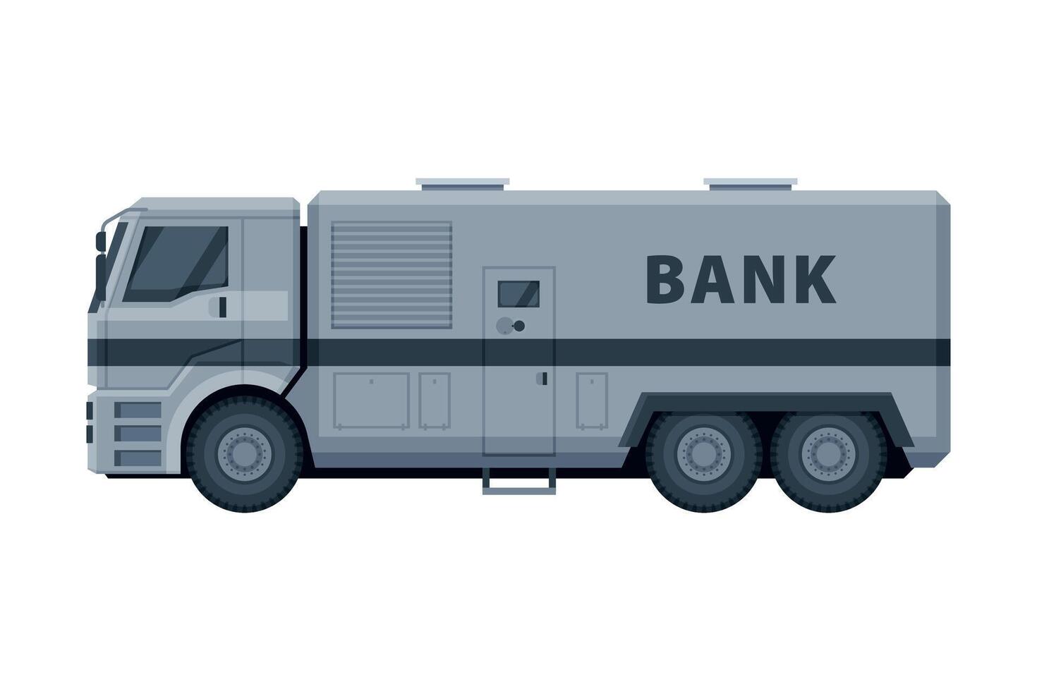 Armored Cash Bank Truck, Currency and Valuables Transportation, Security Finance Service Illustration vector