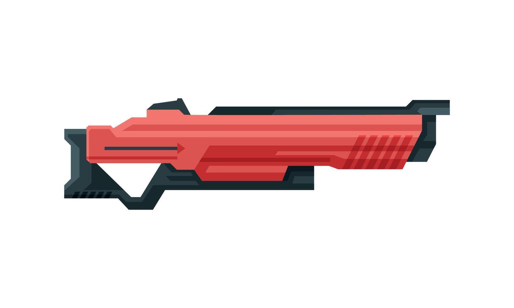 Futuristic Space Gun Blaster, Red Fantastic Handgun, Raygun of Alien, Childish Pistol Illustration vector