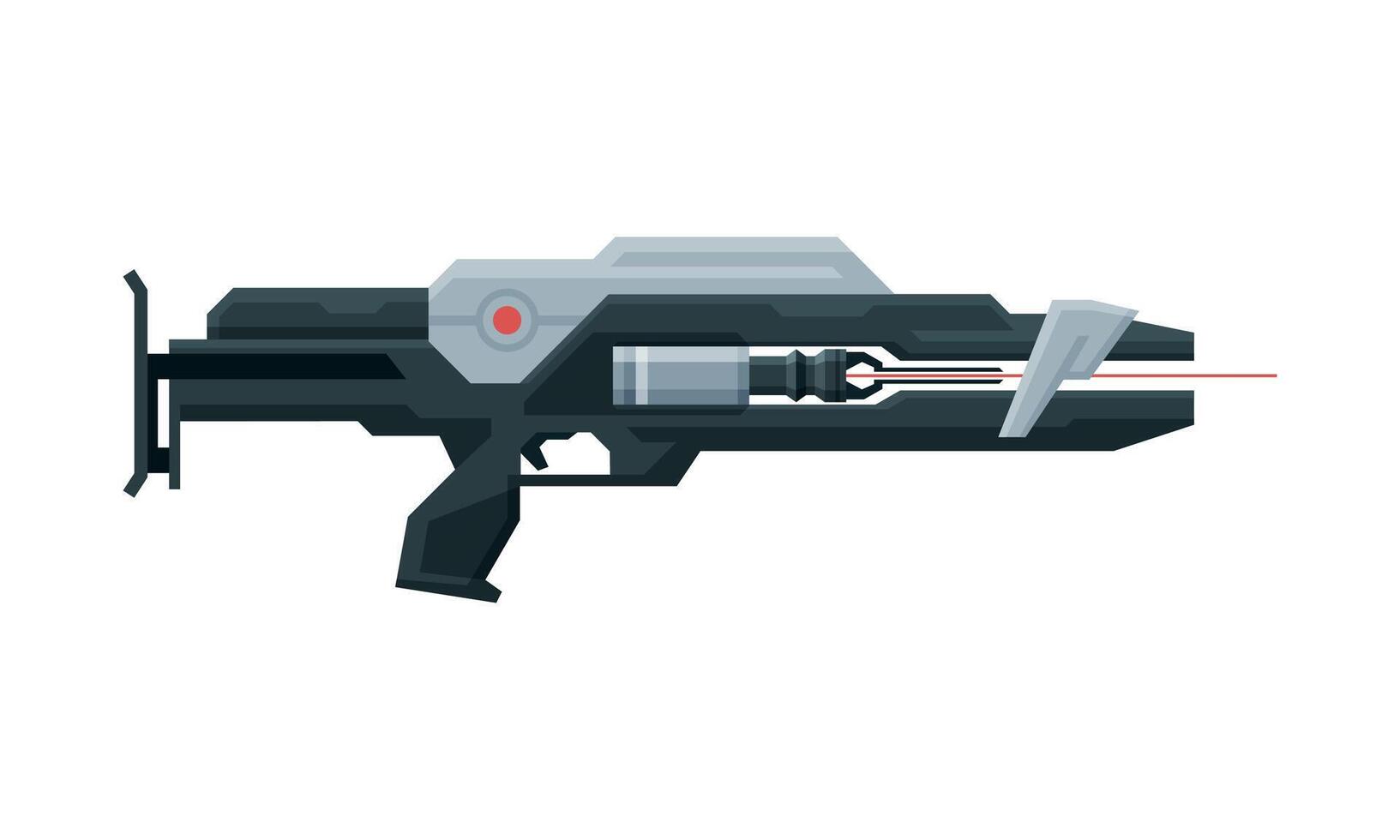 Futuristic Space Gun Blaster, Laser Handgun, Alien Weapon Illustration vector