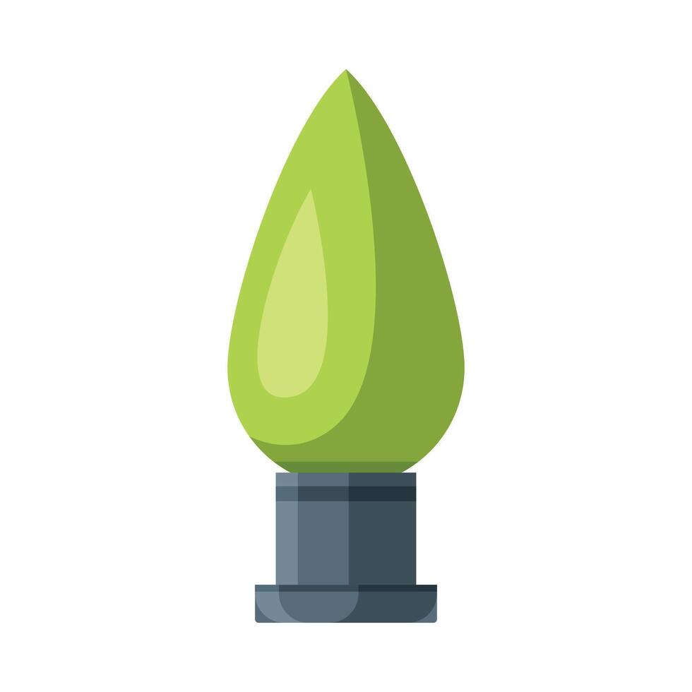 Garden Lamp, Green Lantern, Decorative Design Element for Garden Flat Illustration vector