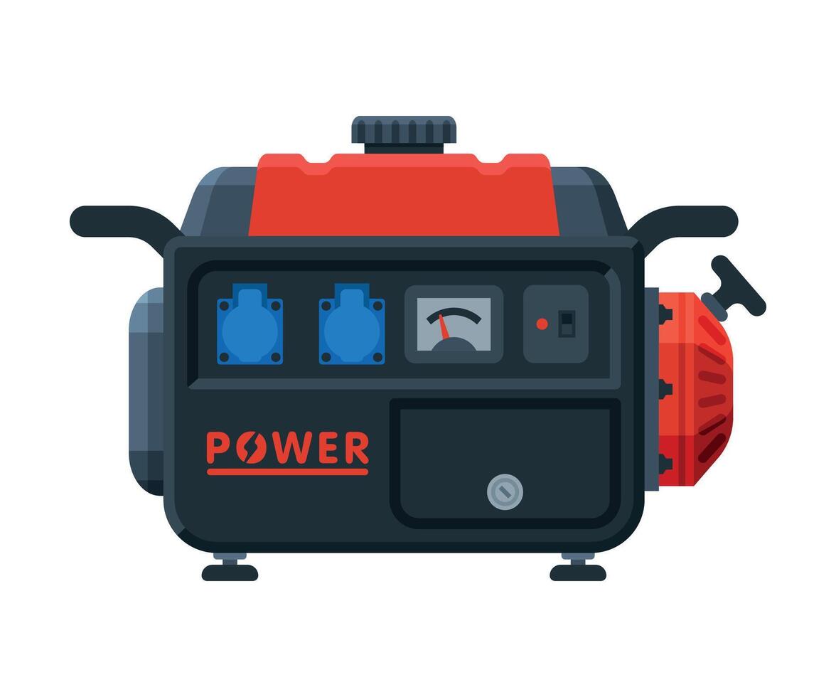 Small Portable Power Generator, Diesel Gasoline Electrical Engine Equipment Illustration vector