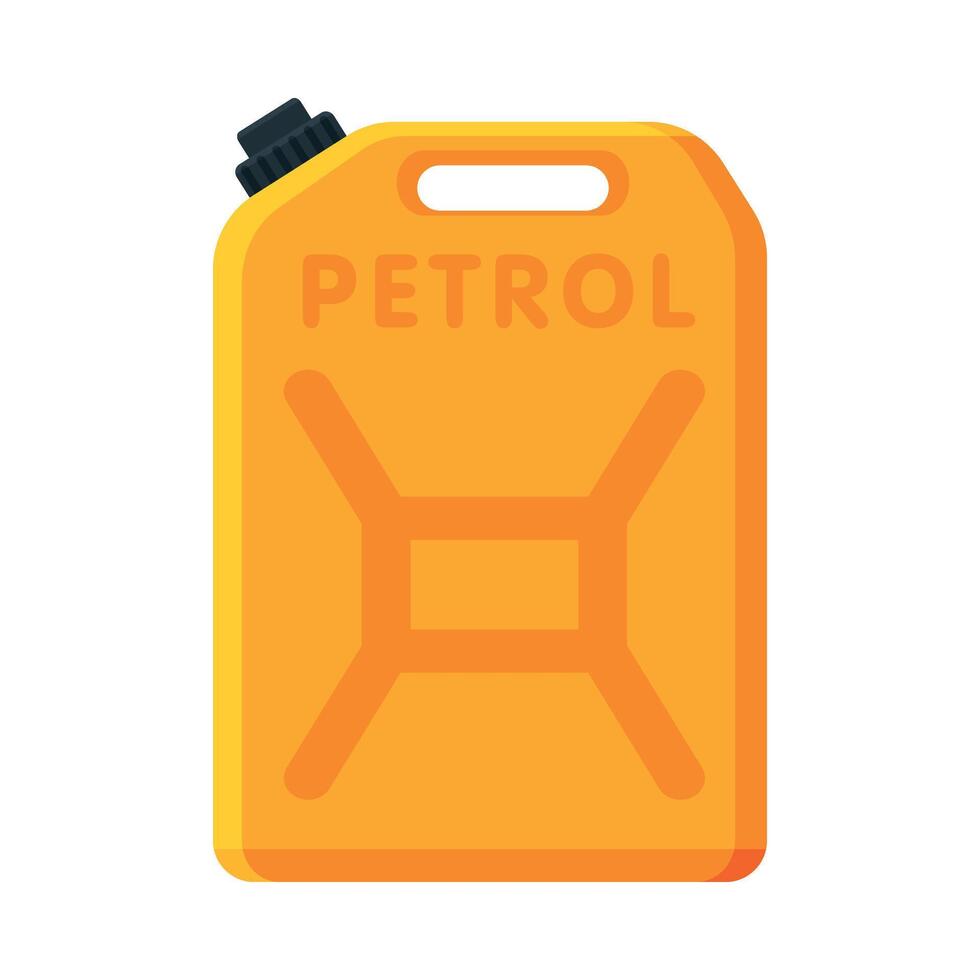 Oil Fuel Jerrycan, Yellow Canister for Gasoline Illustration vector