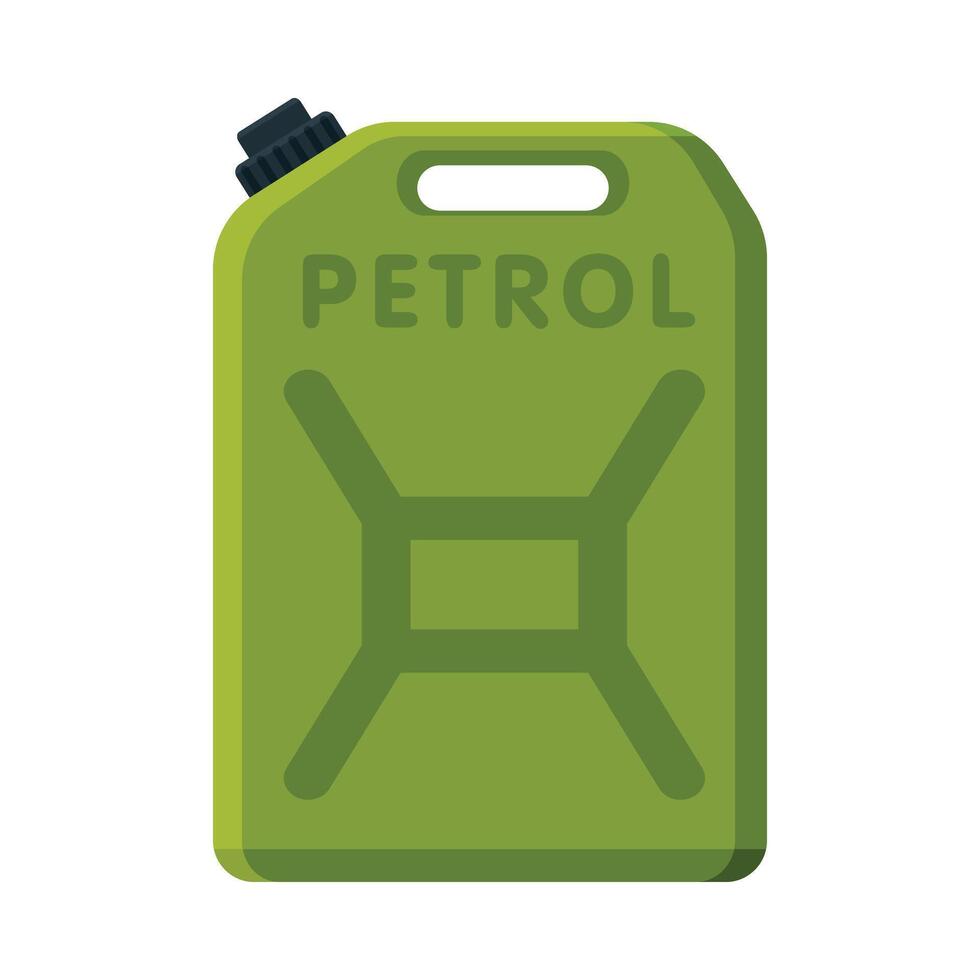 Oil Fuel Jerrycan, Green Canister for Gasoline Illustration vector