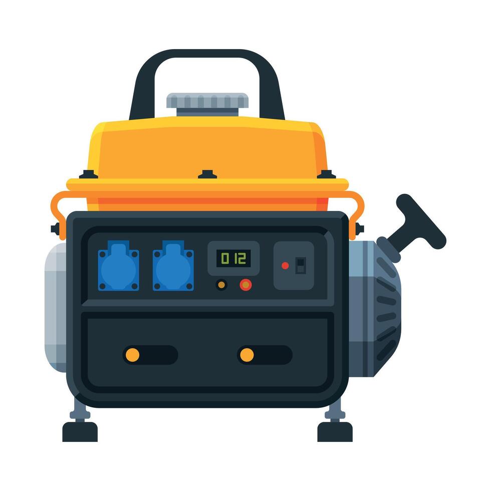 Small Portable Power Generator, Electrical Engine Equipment Illustration vector