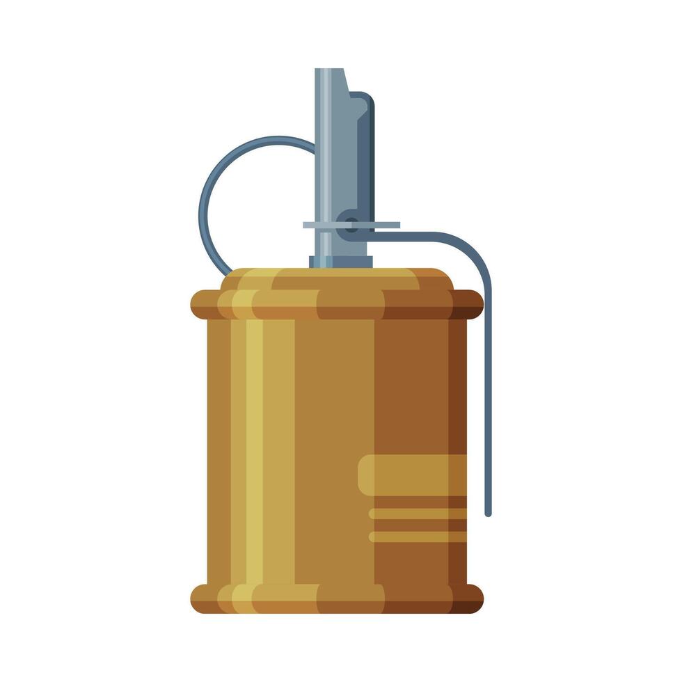 Retro Military Hand Grenade, Combat Weapon Object Flat Style Illustration vector