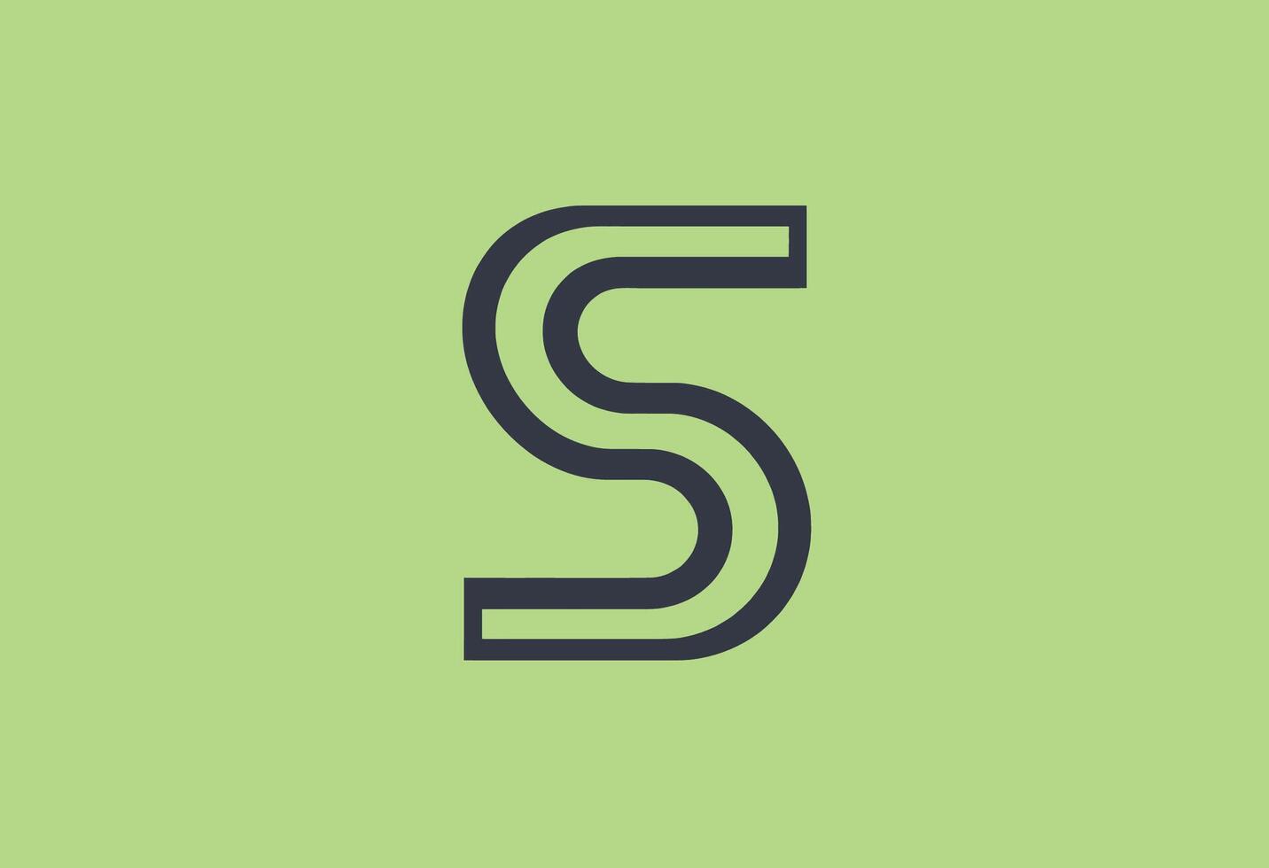 The letter s on a green background vector