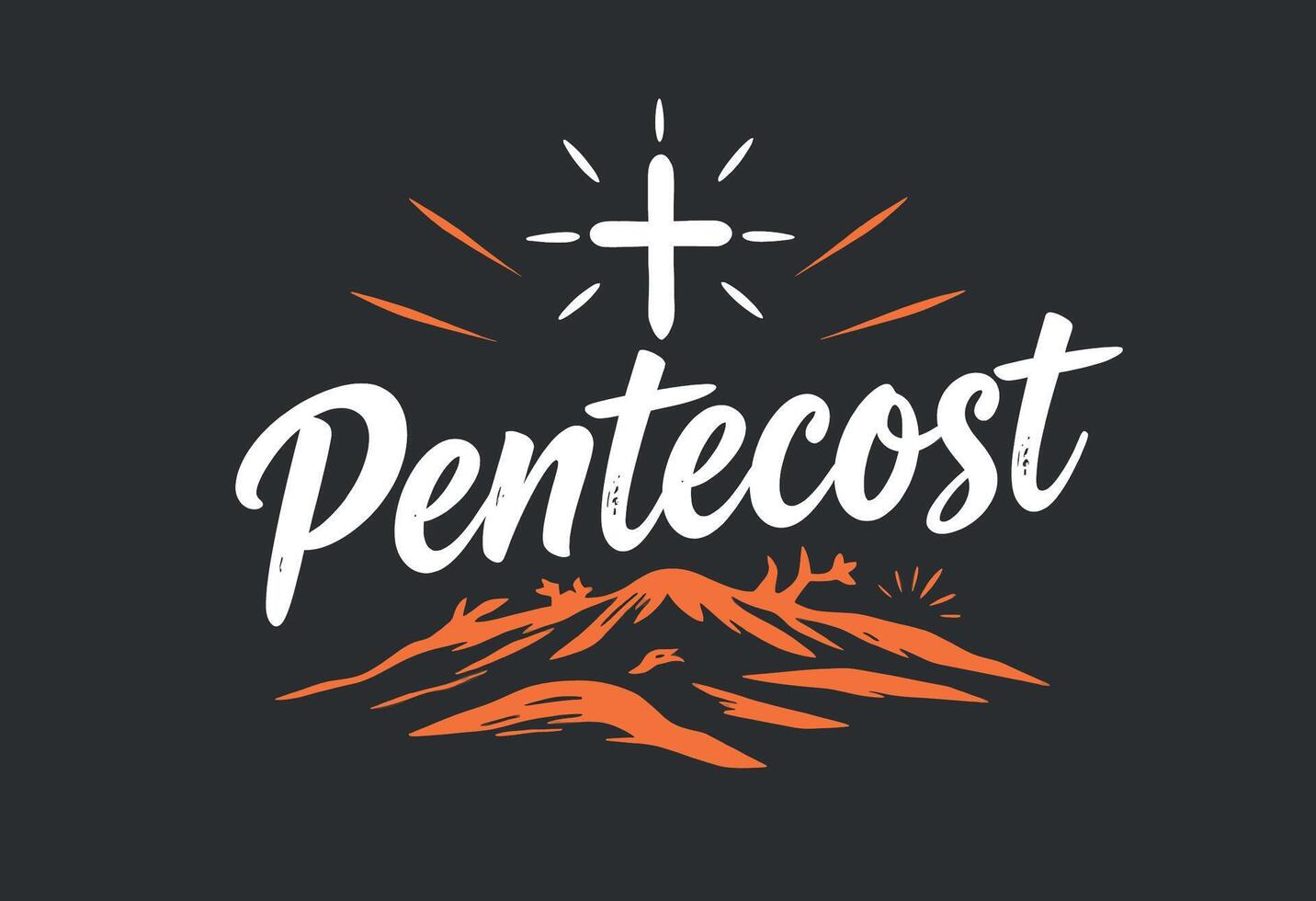 The pentecost logo with a mountain in the background vector