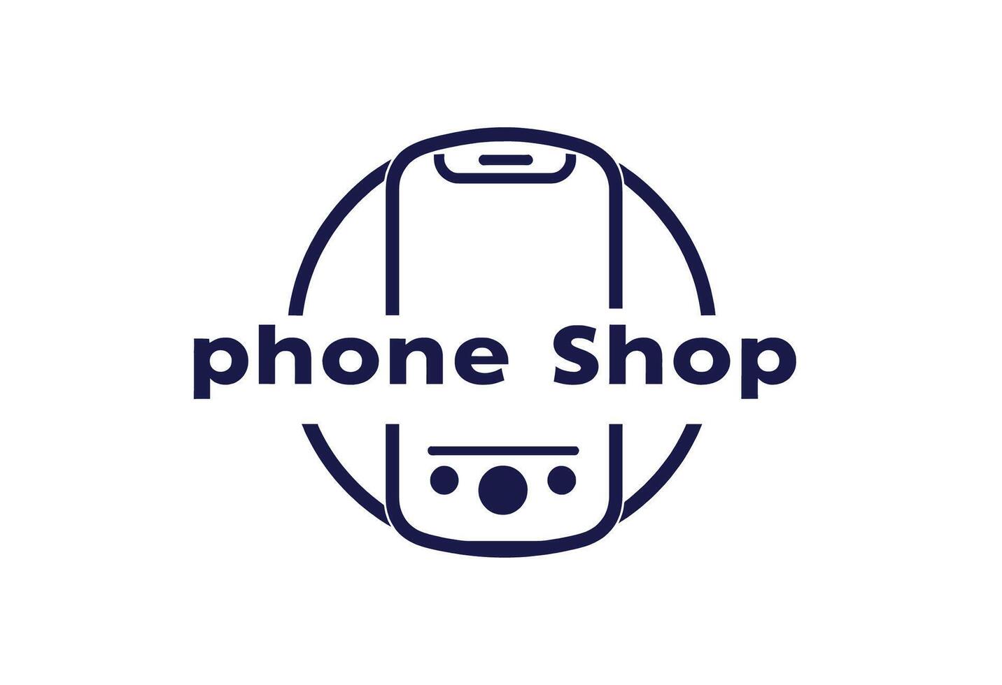 Phone shop logo design. Simple logo design for a phone shop. Clean and modern logo design for a phone shop vector