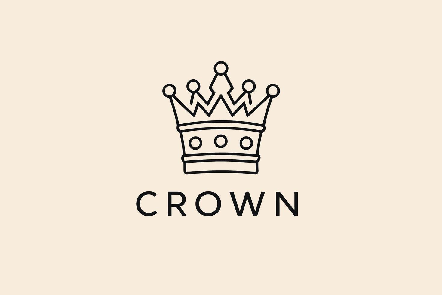 Simple Line Art Crown Graphic. Elegant and minimalist line art illustration of a crown vector