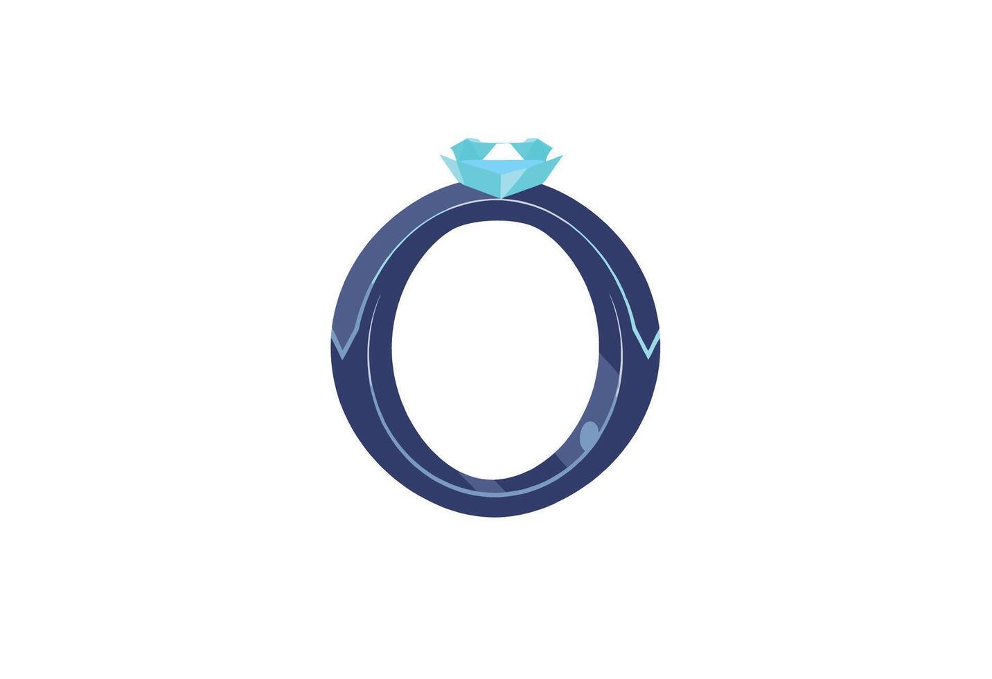 An engagement ring with a diamond in the center vector