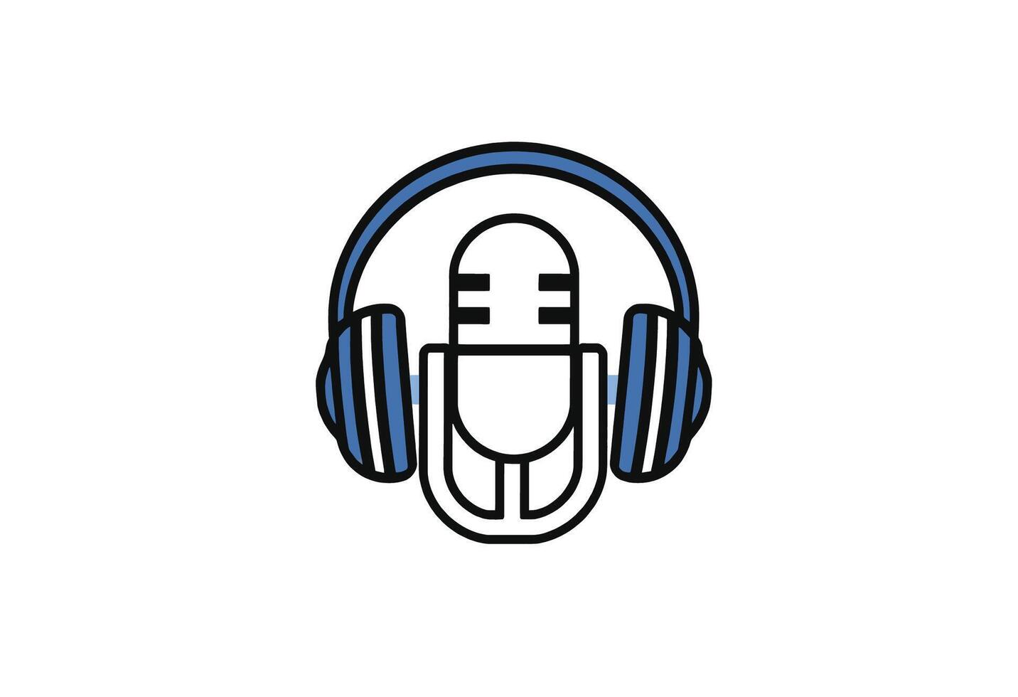 A microphone and headphones icon on a white background vector