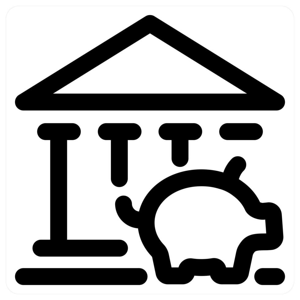 Bank Savings icon concept in black color vector
