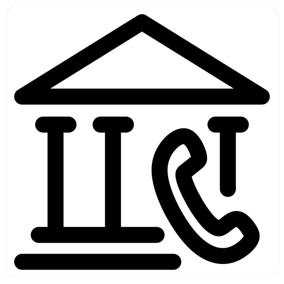 Bank Call icon concept in black color vector