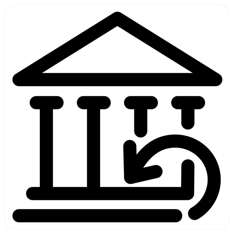 Refresh Bank icon in black color vector