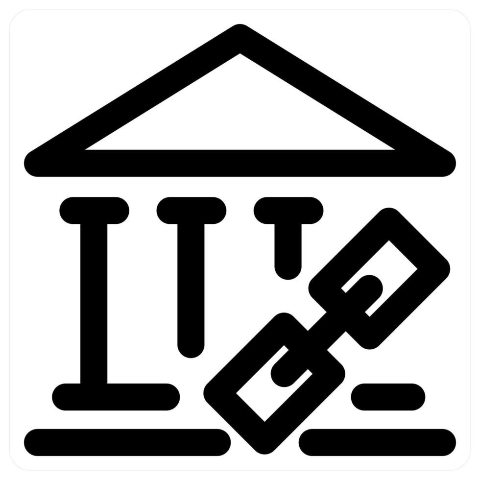 Bank Link icon in black color vector