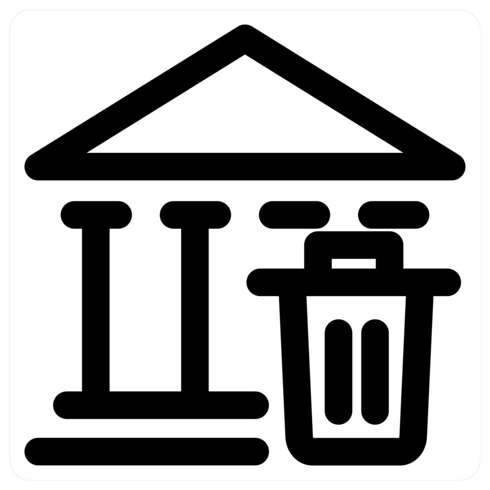 Trash Bank icon concept in black color vector