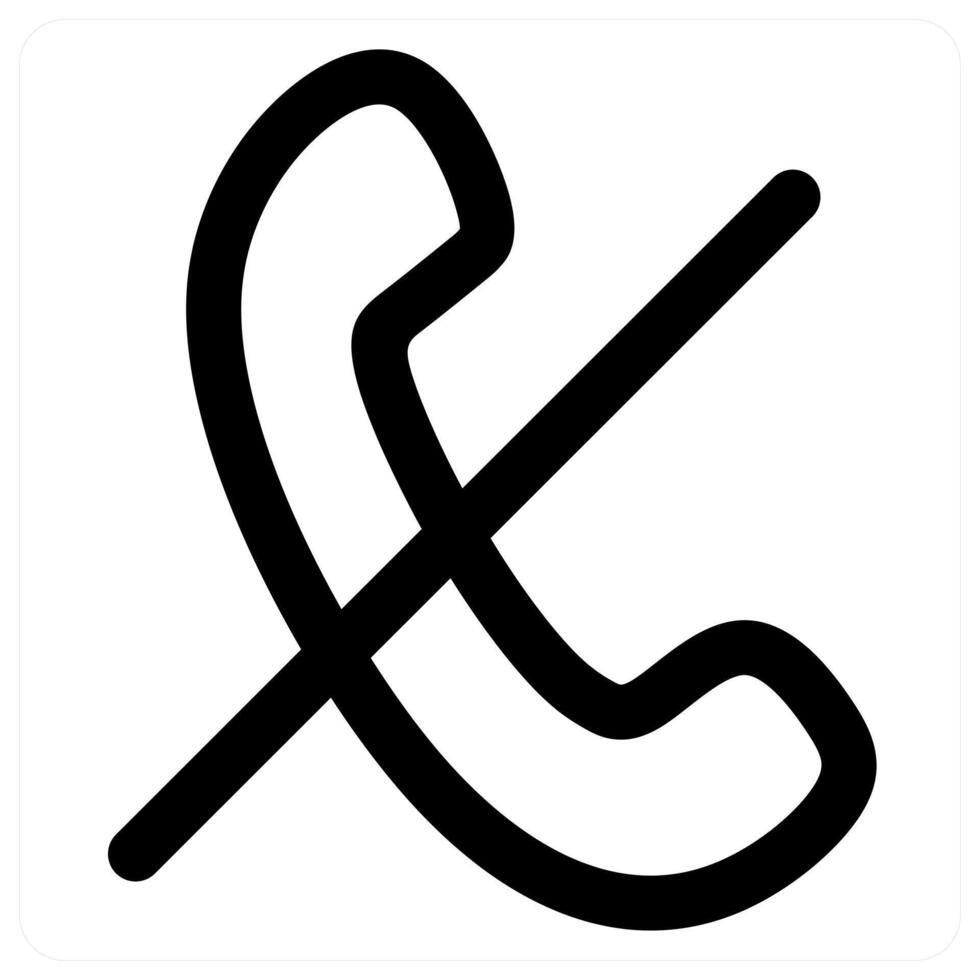 No Call icon concept in black color vector