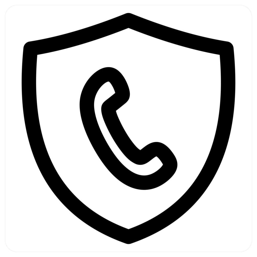 Call Security icon concept in black color vector