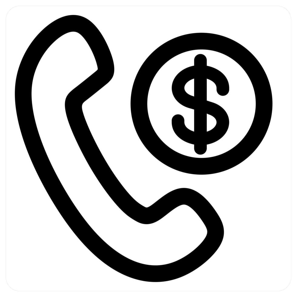 Financial Call icon concept in black color vector