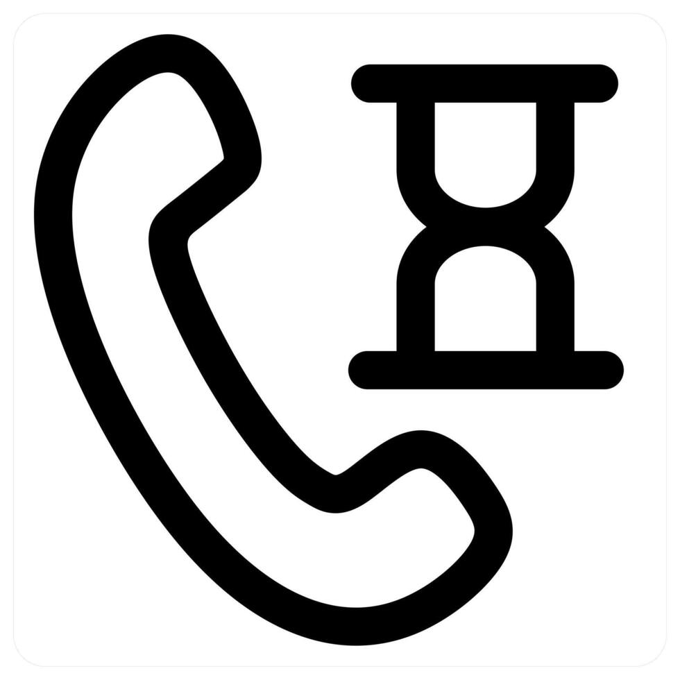 Call Time icon concept in black color vector