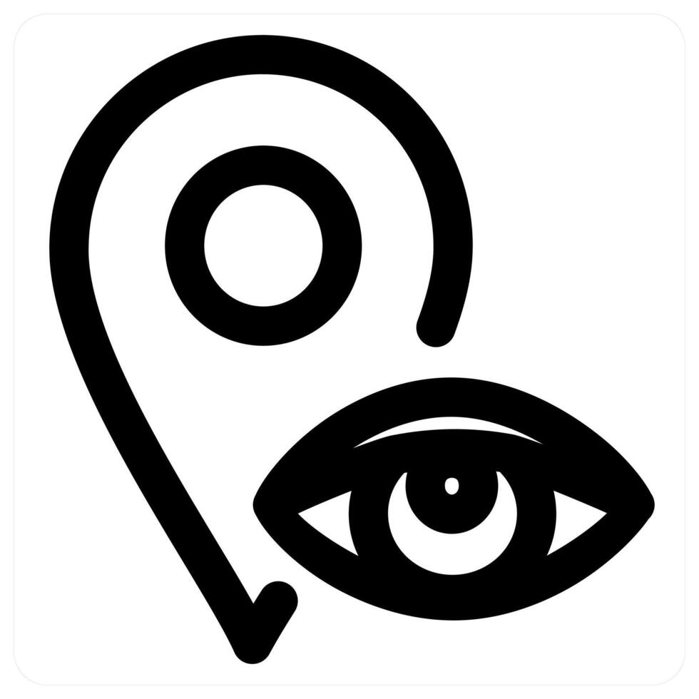 Location Vision icon concept in black color vector