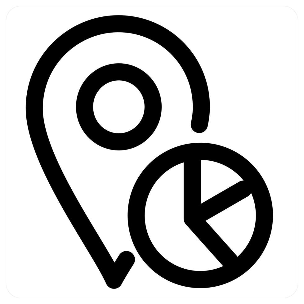 Location Statistics and analysis icon concept in black color vector