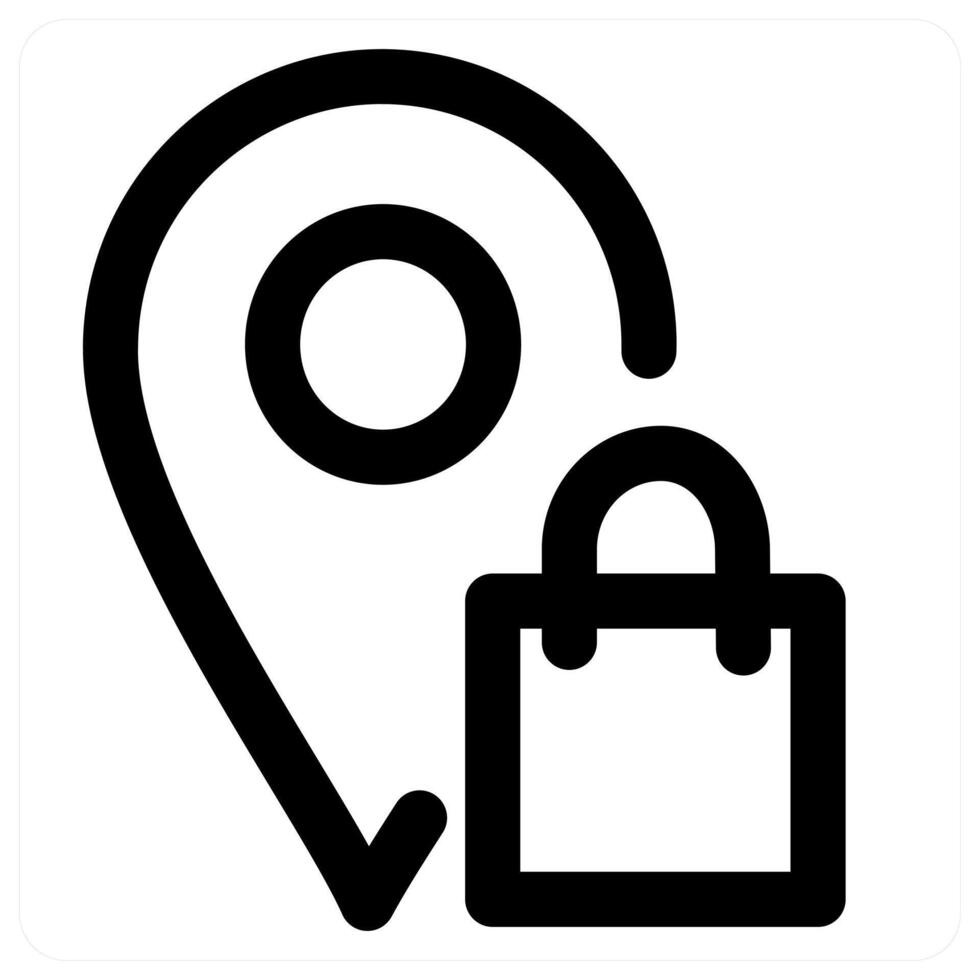 Shopping Location icon concept in black color vector