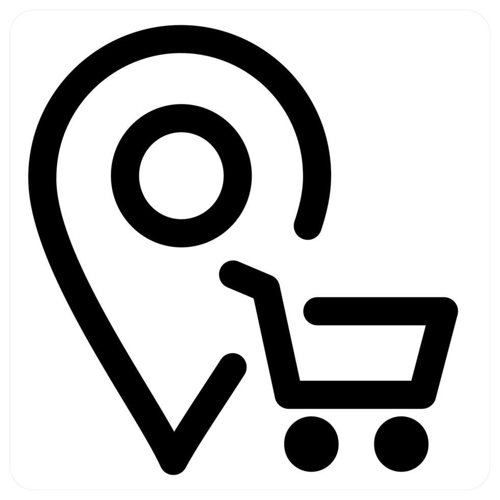 Cart Location icon concept in black color vector