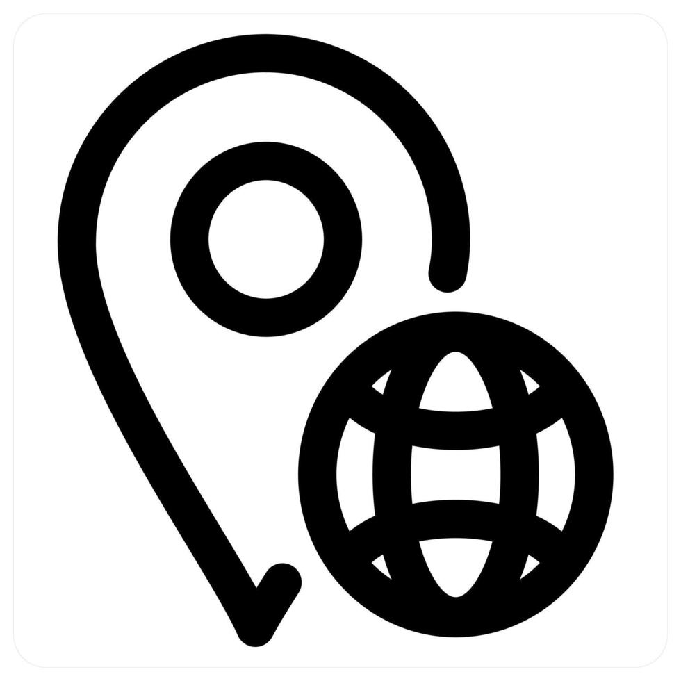 Global Location and global icon concept in black color vector
