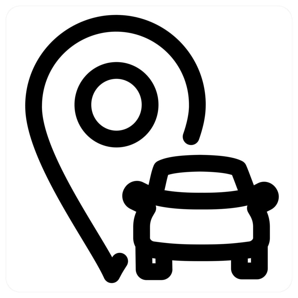 Car Location icon concept in black color vector