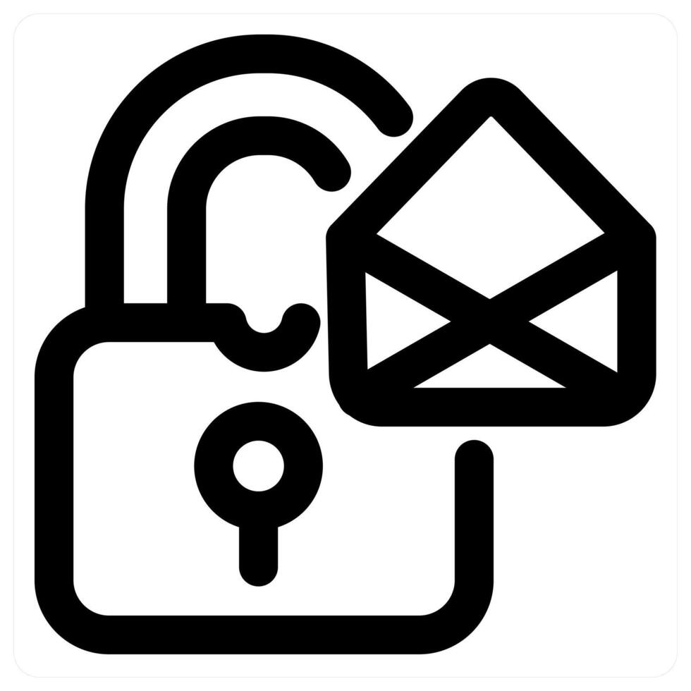 Lock Message and communicate icon concept in black color vector