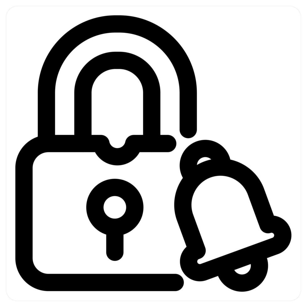 Lock Notification icon concept in black color vector
