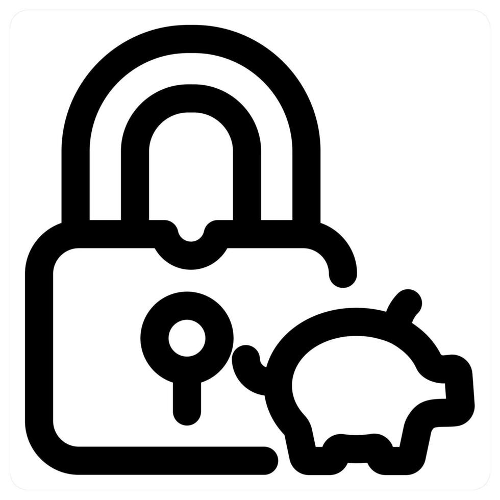 Lock Savings icon concept in black color vector