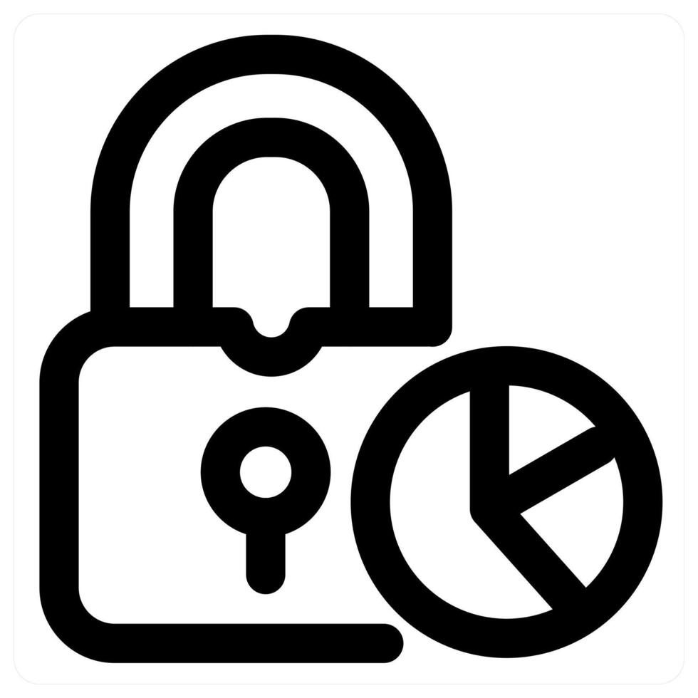 Lock Statistics icon concept in black color vector