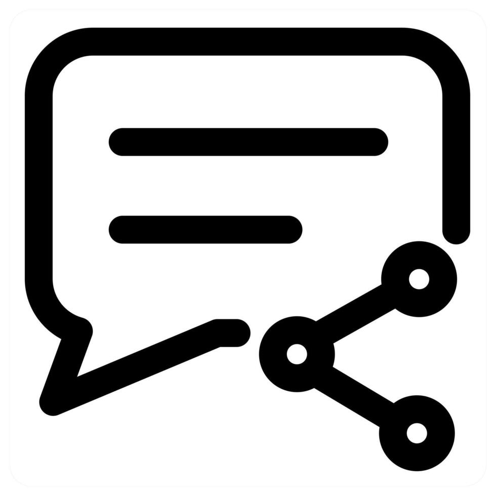 Share Message and share icon concept in black color vector