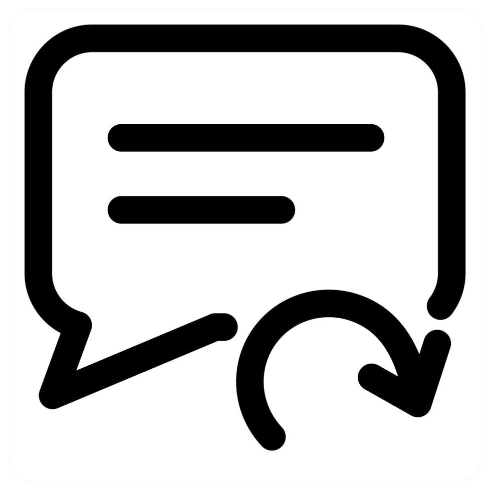 Refresh Message icon concept in black color vector