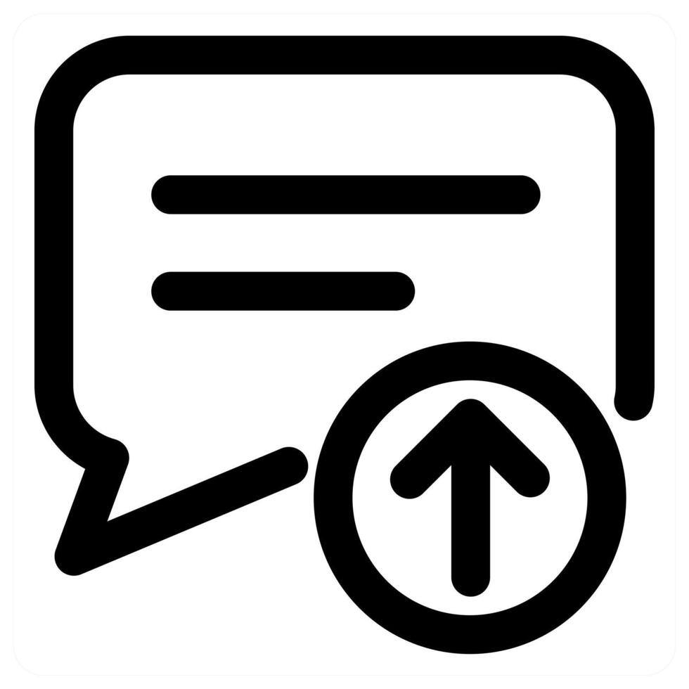 Upload Message and upload icon concept in black color vector