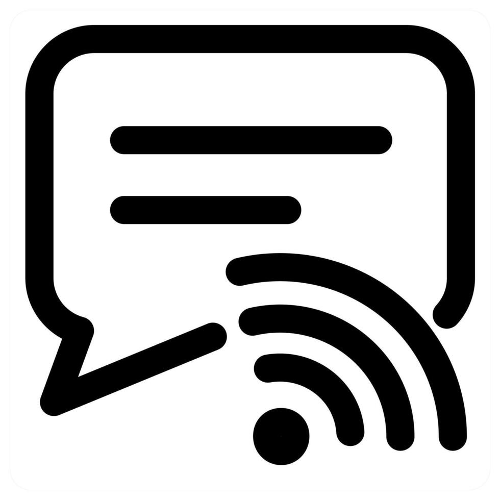 Wifi Message and wifi icon concept in black color vector