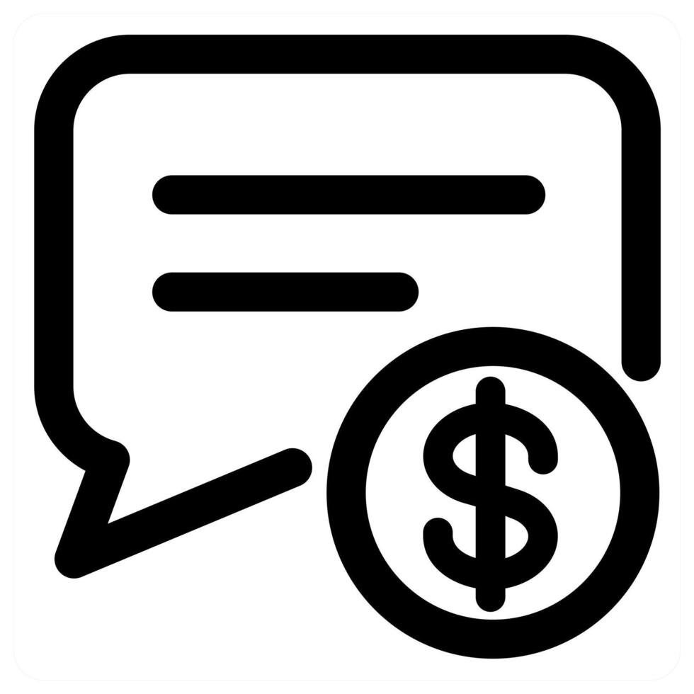 Finance Message icon concept in black color vector