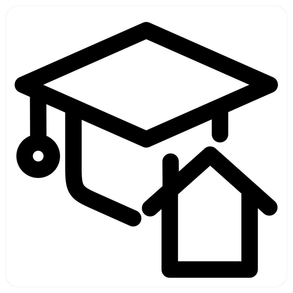 Home Graduation icon concept in black color vector