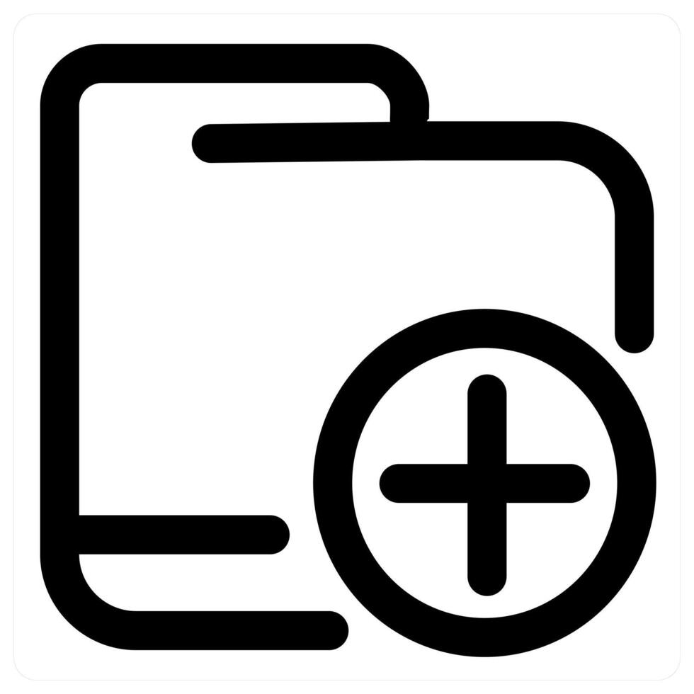 Add Folder icon concept in black color vector