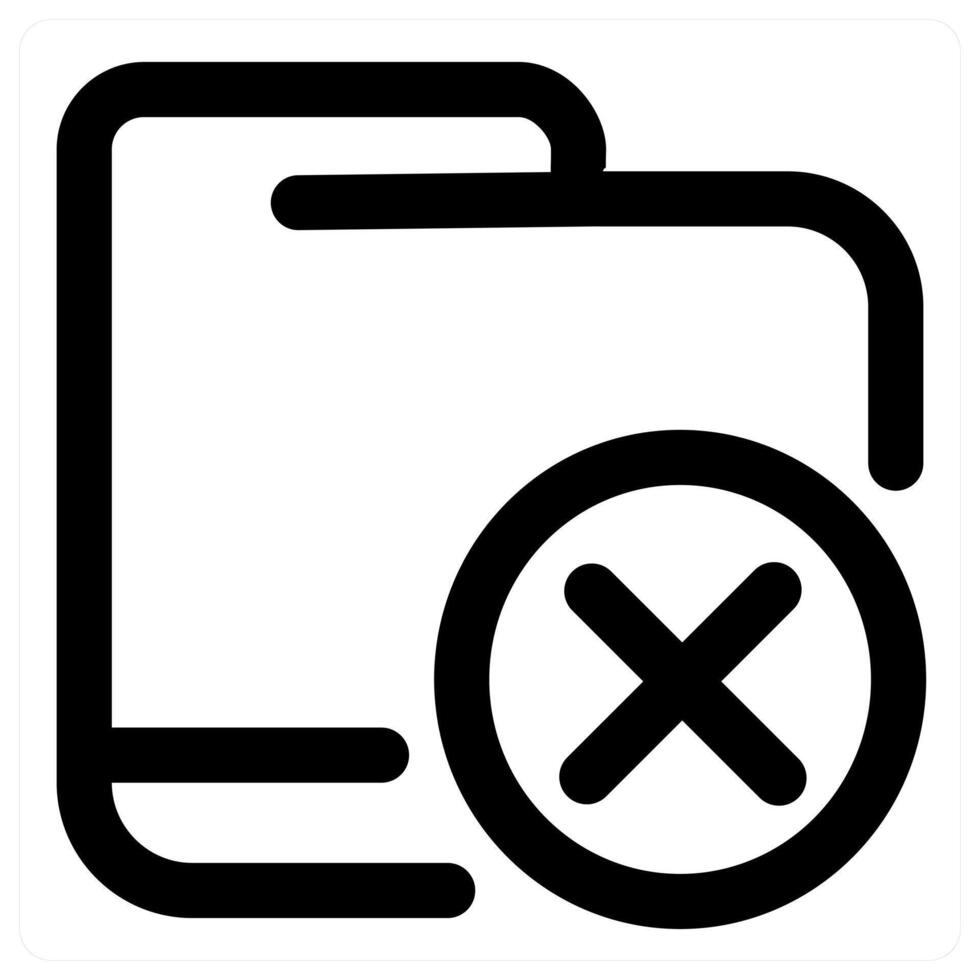 Wrong Folder icon concept in black color vector