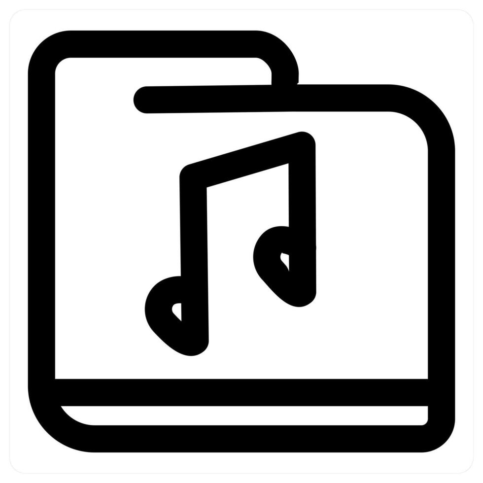 Music Folder icon concept in black color vector